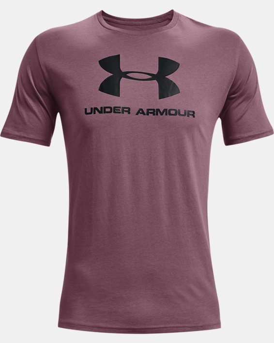 Men's UA Sportstyle Logo Short Sleeve, Purple, pdpMainDesktop image number 4